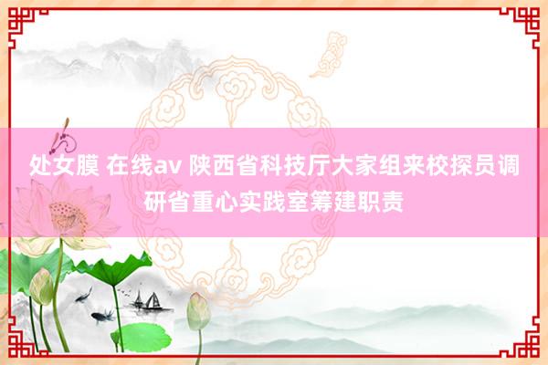 处女膜 在线av 陕西省科技厅大家组来校探员调研省重心实践室筹建职责