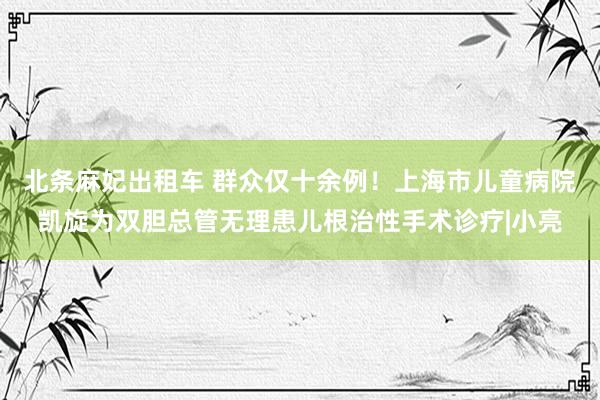 北条麻妃出租车 群众仅十余例！上海市儿童病院凯旋为双胆总管无理患儿根治性手术诊疗|小亮